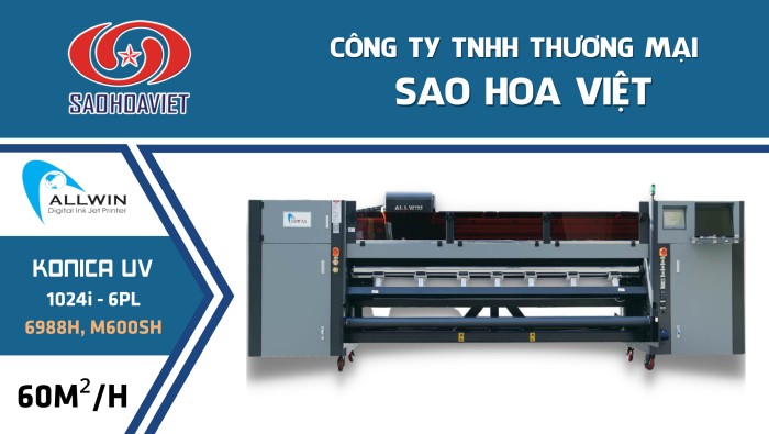 Máy in UV ALLWIN K1024I – Đầu phun KONICA Nhật Bản